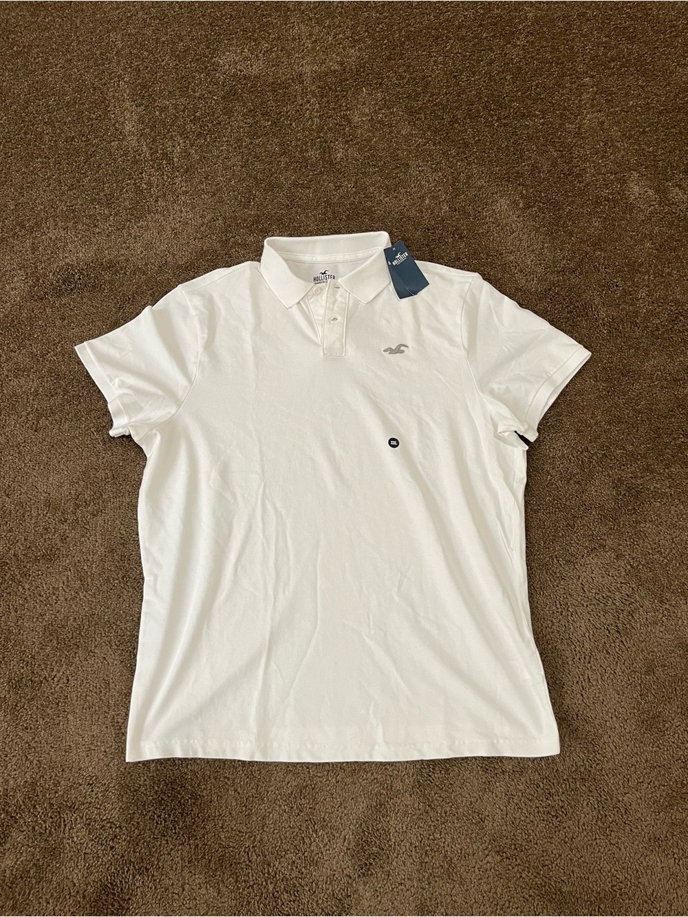 Hollister Men's White Polo with Logo